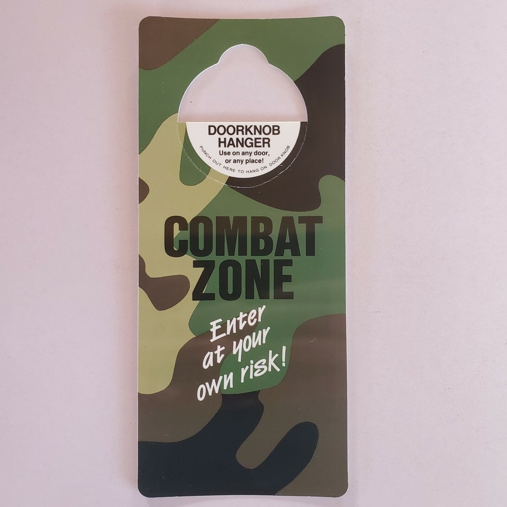 Doorknob Hanger Combat Zone Enter At Your Own Risk New Old Stock 1987