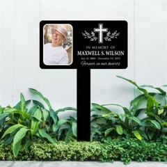 Memorial Cross Stake, Memorial Plaque Stake, Personalized Memorial Maker