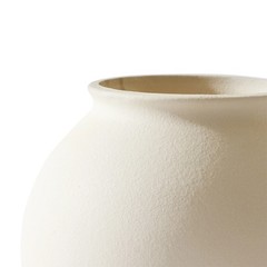 Matte Ceramic Round Vase, 5.9″, Natural Beige White