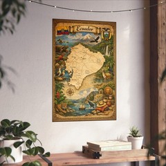 Ecuador Map Poster | South America Travel Art