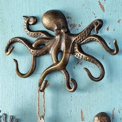 Swimming Octopus Key Hook Wall Hanger Coastal Nautical Sea Life Towel Leash