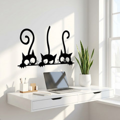 Cat Pattern Home Quote Vinyl Wall Decal Decor Art Sticker Decals PVC Baby