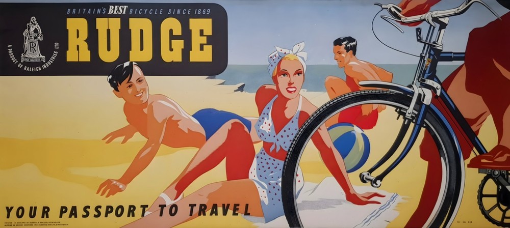 16546.Wall Decor Poster.Interior Art.Rudge Bicycle Britains Best Ad Beach Scene