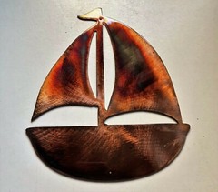 Sailboat (Small Size) – Metal Wall Art – Copper 7 1/2″ x 6 3/4″