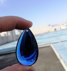30pcs 50MM Blue Smooth Crystal Drop Lighting Prisms Hanging Pendants Chandelier