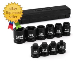 1/2″ Drive Pipe Plug Socket Set, Square Socket, 10-Piece, SAE, 4 Point…