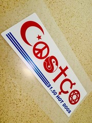 Peace Love and Costco «Coexist» $1.50 Hot-Dog Decal Bumper Sticker – meme hype