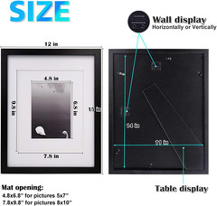 Black Solid Wood Picture Frames 4 PCS – 11×14 & 5×7 for Table or Wall Display