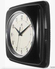 infinity instruments – Retro Square Black Indoor Wall Clock, 9.25″, NEW IN BOX