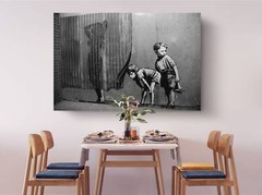 Banksy Lady Shower Peeping Boys Street Art Canvas Print – Ready to Hang Decor