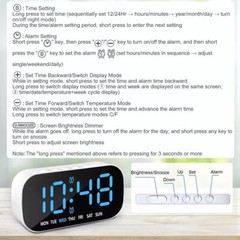 Digital Alarm Clock with 5-Level Brightness & Auto-Dim Night Mode for Bedroom