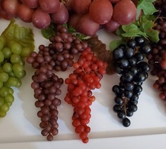 Artificial Grapes Faux Rubber Fruit Berries Decor Mixed Lot of 9 Clusters