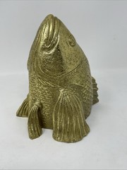 CB2 Stan The Goldfish Wall Decor Hanger Resin Gilded Gold 5.5” X 5” X 6” NICE