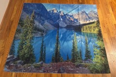 Mountain Tapestry – MORAINE LAKE Wall Hanging for Room – Alberta Canada 52×58