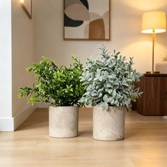 4 Pack Artificial Plants Office Bathroom Desk Decor Artificial Topiaries Flow…