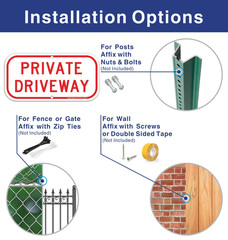 (2 Pack) Private Driveway Sign, .40 Rust Free Aluminum 12 X 6 Inches, UV Prot…