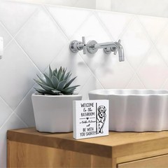 Funny Dog Bathroom Sign «Golden Retriever Will Be With You Shortly» Wood Block