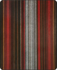 HIGHLAND STRIPED ALPACA WOOL BLANKET – 95×69 in | RED BROWN ORANGE GREY | QUEEN