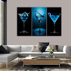 3 Piece Framed Canvas Multi Panel Art – Blue Bliss Modern Wall Decor
