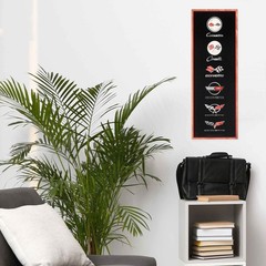 Chevrolet Corvette Logo Evolution Vertical Wood Wall Decor – Large Corvette W…