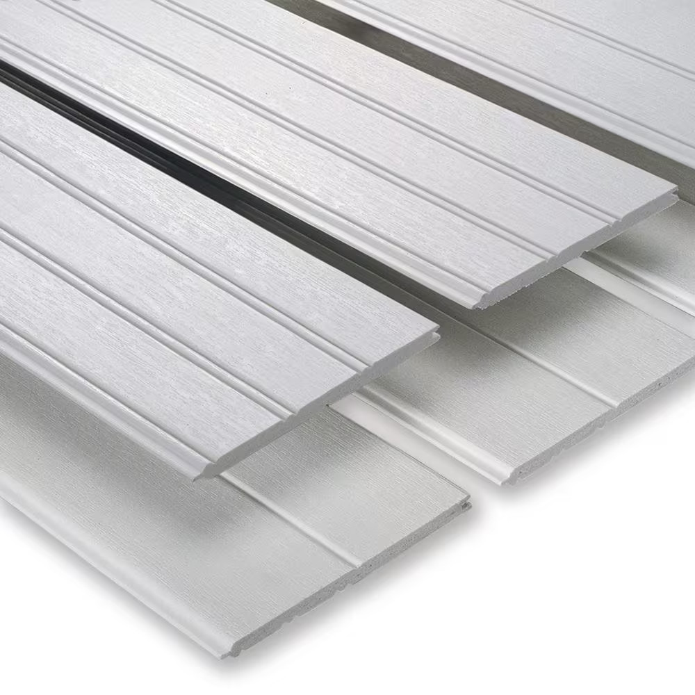 1/4 In. D X 7-1/4 In. W X 36 In. L Glue-On Tongue and Groove White PVC Wainscoti