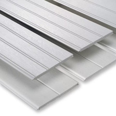 1/4 In. D X 7-1/4 In. W X 36 In. L Glue-On Tongue and Groove White PVC Wainscoti