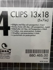 IKEA CLIPS Borderless Glass Picture Frame 4 Pack – 5×7 in – New