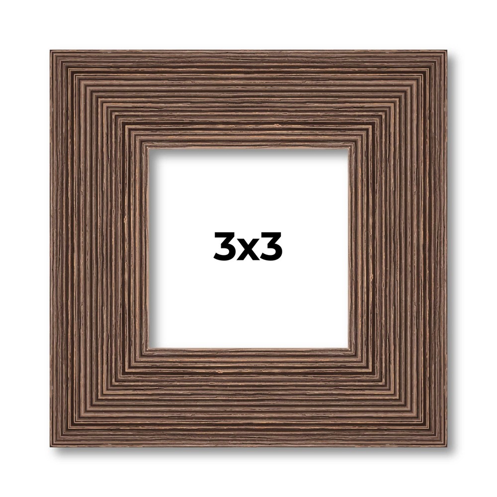 3×3 Frame Brown Farmhouse Solid Wood Picture Frame Width 1.5 Inches | Interior F