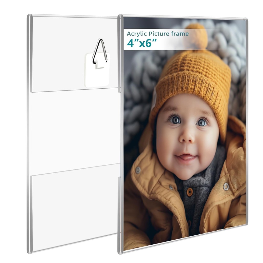 4×6 Picture Frame set of 2 pack Acrylic Frames – Transparent 8×10 Clear Wall …