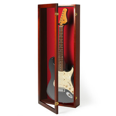 Guitar Display case Cherry Finish Hardwood Guitar display case with felt