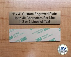 Any Size Custom Engraved Brushed Gold Plate Plaque Sign Tag Label & Adhesive