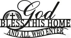 «God Bless This Home» Wall Decor Rustic Metal Home Sign Christian Jesus Decorati
