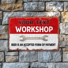 Toys Fixed for FREE Vintage Rustic Red OVER White Workshop METAL SIGN or DECAL