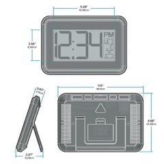 4.90″ Digital Table and Wall Clock with 12-Hour Display and Alarm