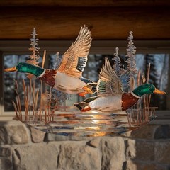 Flying Mallard Duck Metal Wall Art Hunting Lodge Decor