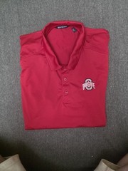 Bundle – Ohio State Buckeyes Framed Suncatcher Glass Wall Hanging Decor + Polo