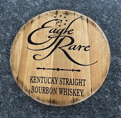 Bar Decor Buffalo Trace (EAGLE RARE) Kentucky Bourbon Whiskey Barrel Lid wood