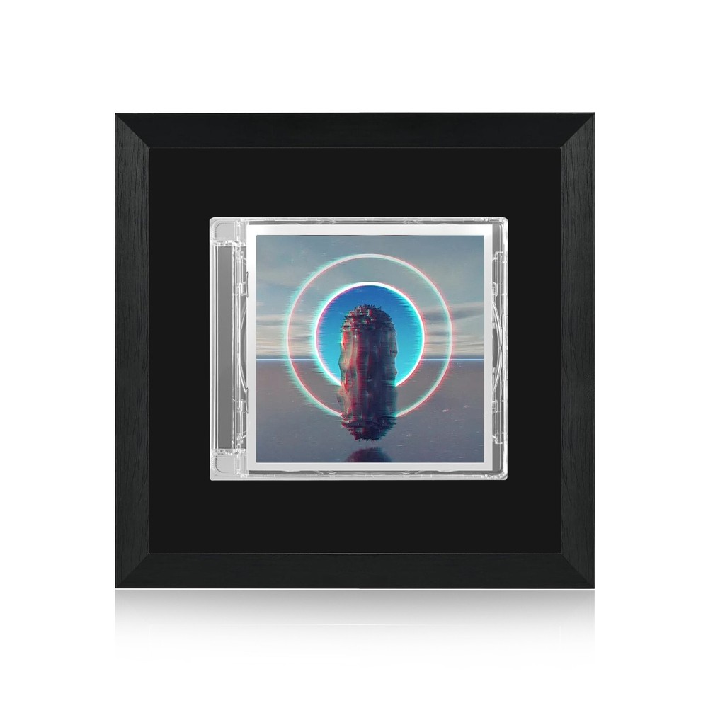 8.6″x8.6″ CD Display Frame for CD Cases, Wooden Frame with Black Flocked Fabric