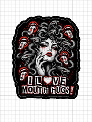 (2) I Love Mouth Hugs Sticker Medusa Snake Goth Tattoo Funny Joke Vinyl Decal