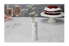 HRT010G White Bud Vase Porcelain Home Decor 5.5 Inch Height