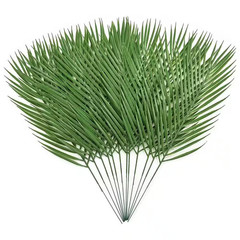 19 In. Artificial Green Indoor Outdoor Palm Leaf Plastic Faux Areca Plant for We