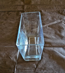 VASE CLEAR GLASS RECTANGULAR 6 BY 4 BY 3 INCHES
