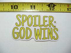 GOD WINS SAYING QUOTE SMALL STICKER DECAL CHURCH CHRISTIAN FAITH BELIEF