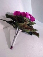 9″ Artificial African violet (Fuchsia) without pot