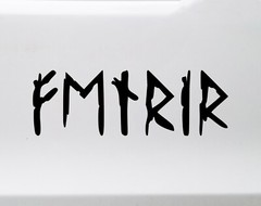 Fenrir in Futhark Vinyl Decal V2 – Runes Viking Norse Wolf – Die Cut Sticker