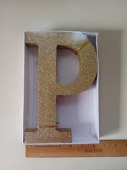 🌟Gold Glitter Letter – P: Home Decor And Decoration (9 in. X 6 in.)