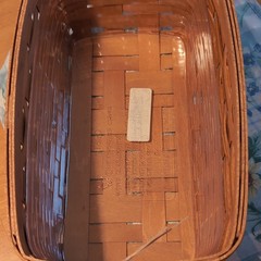 Longaberger Small Rectangular Brown Basket w/ Handles + Clear Protector 41980