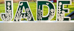 Custom Floral Letter Decor, Personalized 3D Printed Initial Sign
