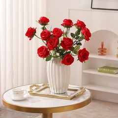 Red Fake Roses Artificial Flowers 10 Pcs Fake Artificial Roses Silk Flowers …