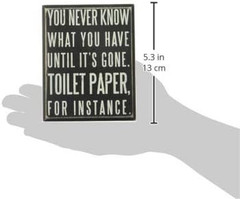 Wooden Box Sign – Funny Bathroom Sayings, Wall Art/Home Decor, Farmhouse Styl…